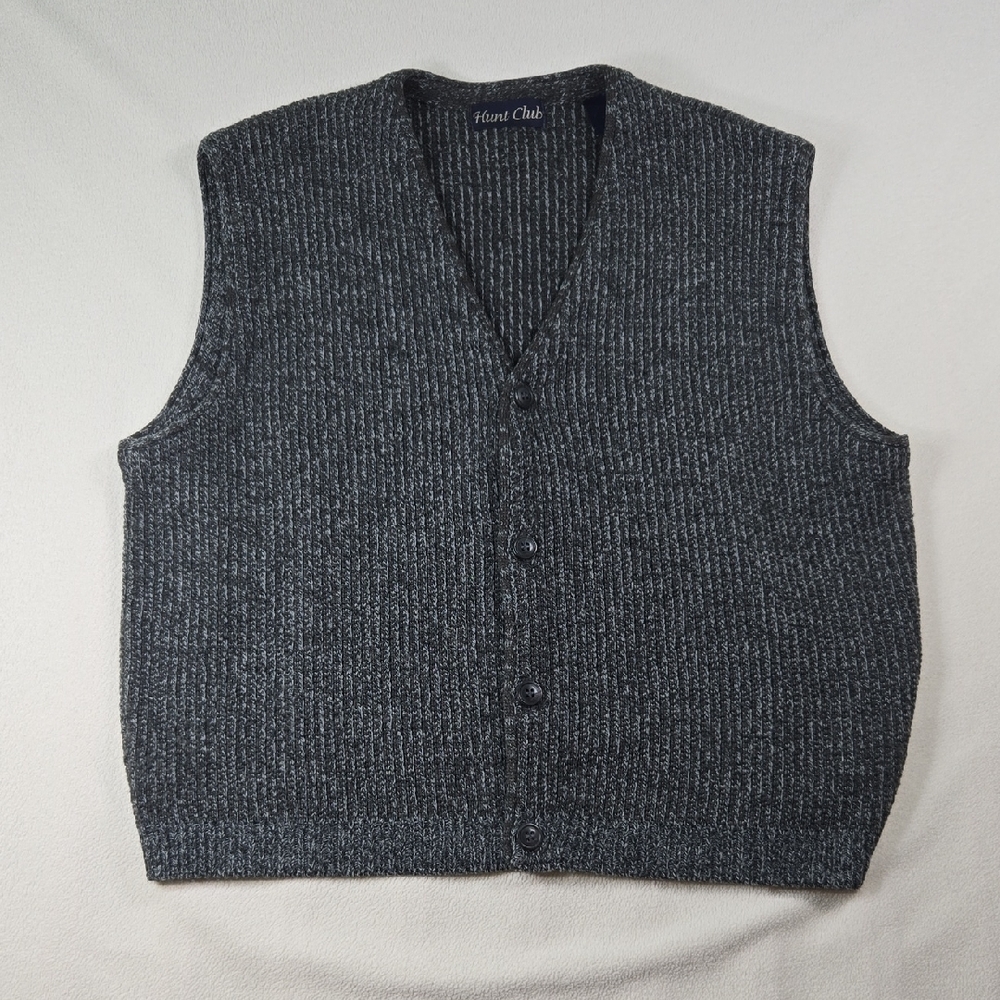 Grandpa Core Gray Button-Up Sweater Vest